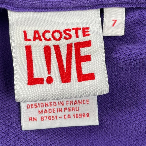 Lacoste Polo Shirt Mens 7 XXL Purple LIVE Pique Short Sleeve Crocodile Logo - Picture 3 of 7